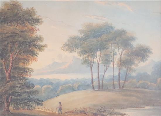 Early 19th century English School Lake scenes 5.75 x 7.75in.